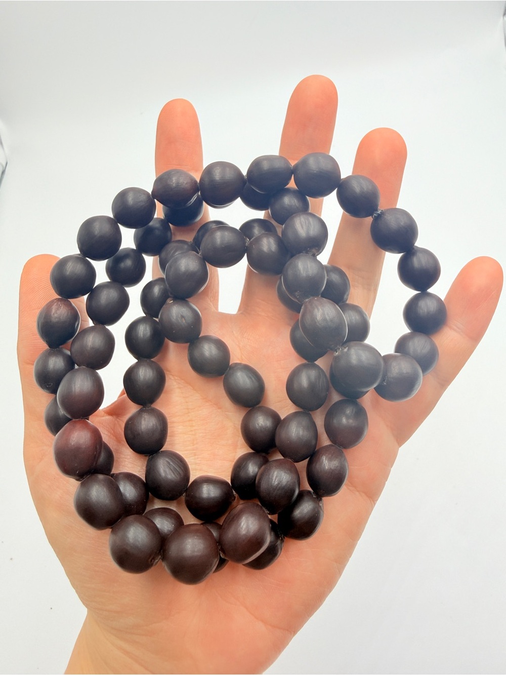 Vintage Graduated Cocoa Brown Wooden Bead Necklace Boho Statement